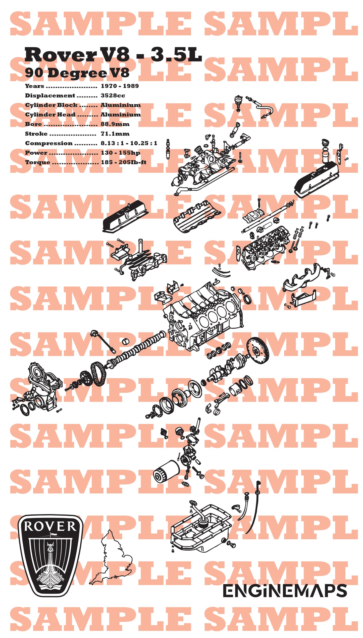 Rover 3.5L Exploded View Banner