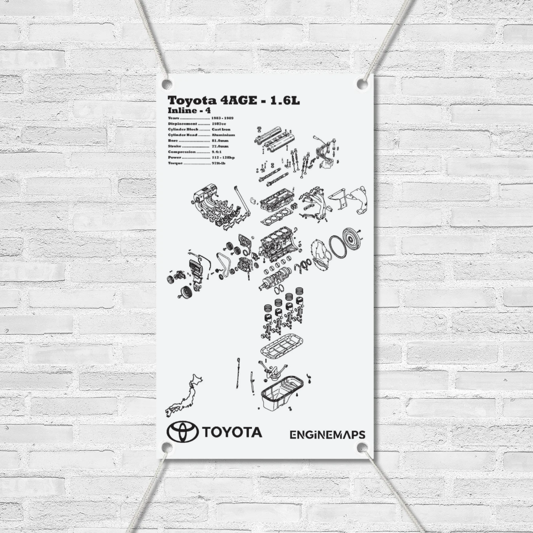 Yotaページ Toyota 4AGE 1.6L [16 Valve, Big Port] Exploded View Banner