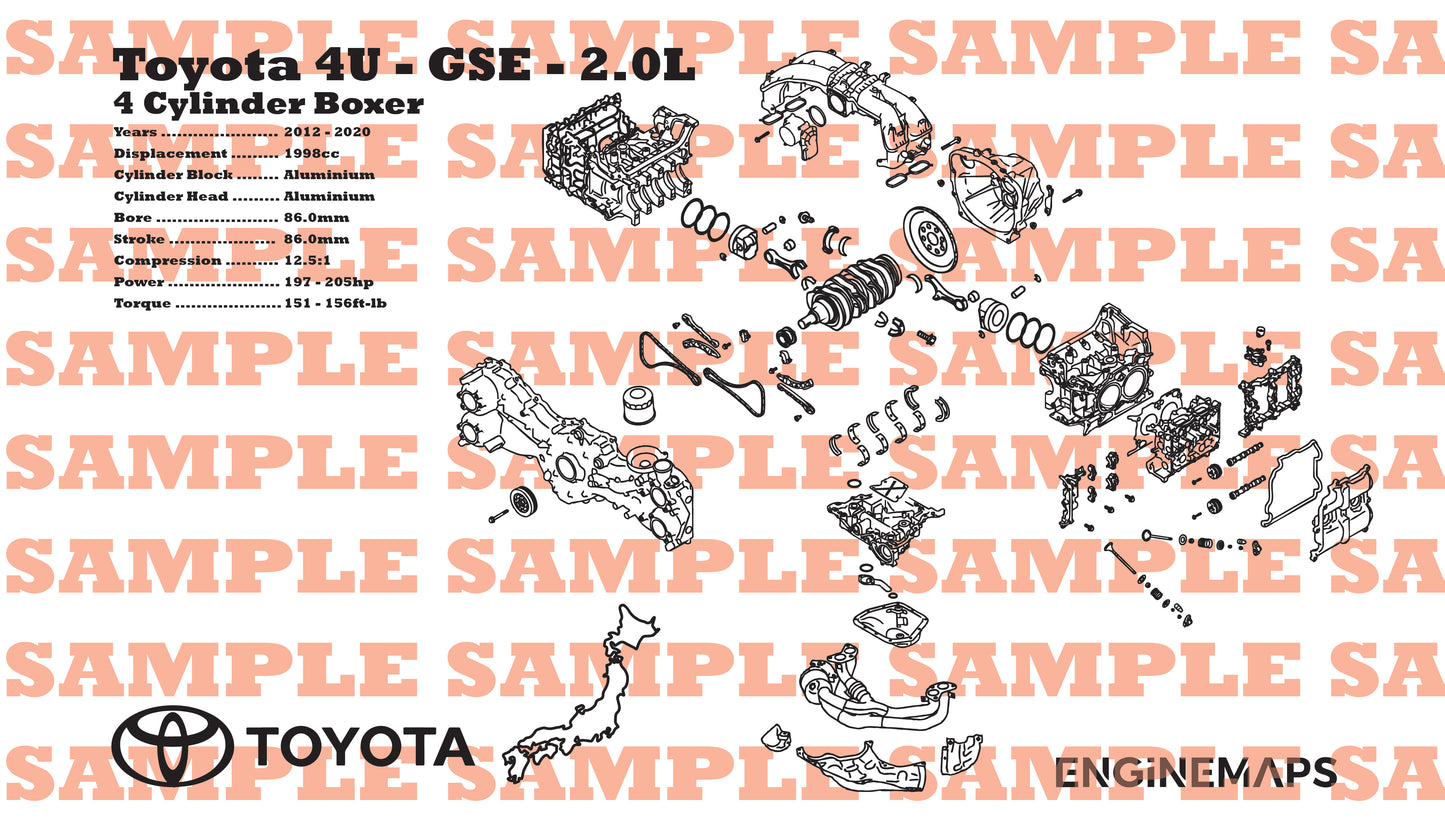 Toyota 4U-GSE 2.0L Exploded View Banner