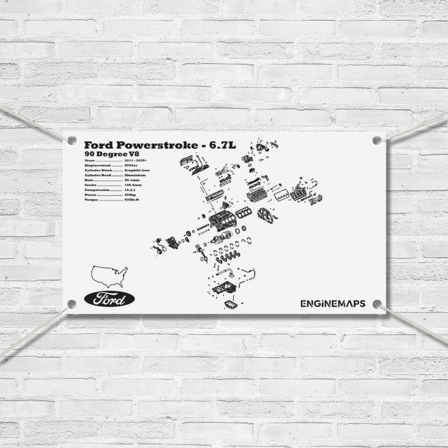 Ford Powerstroke 6.7L exploded view banner