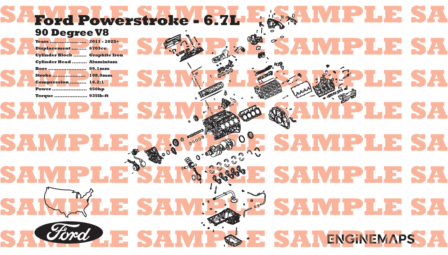 Ford Powerstroke 6.7L exploded view banner