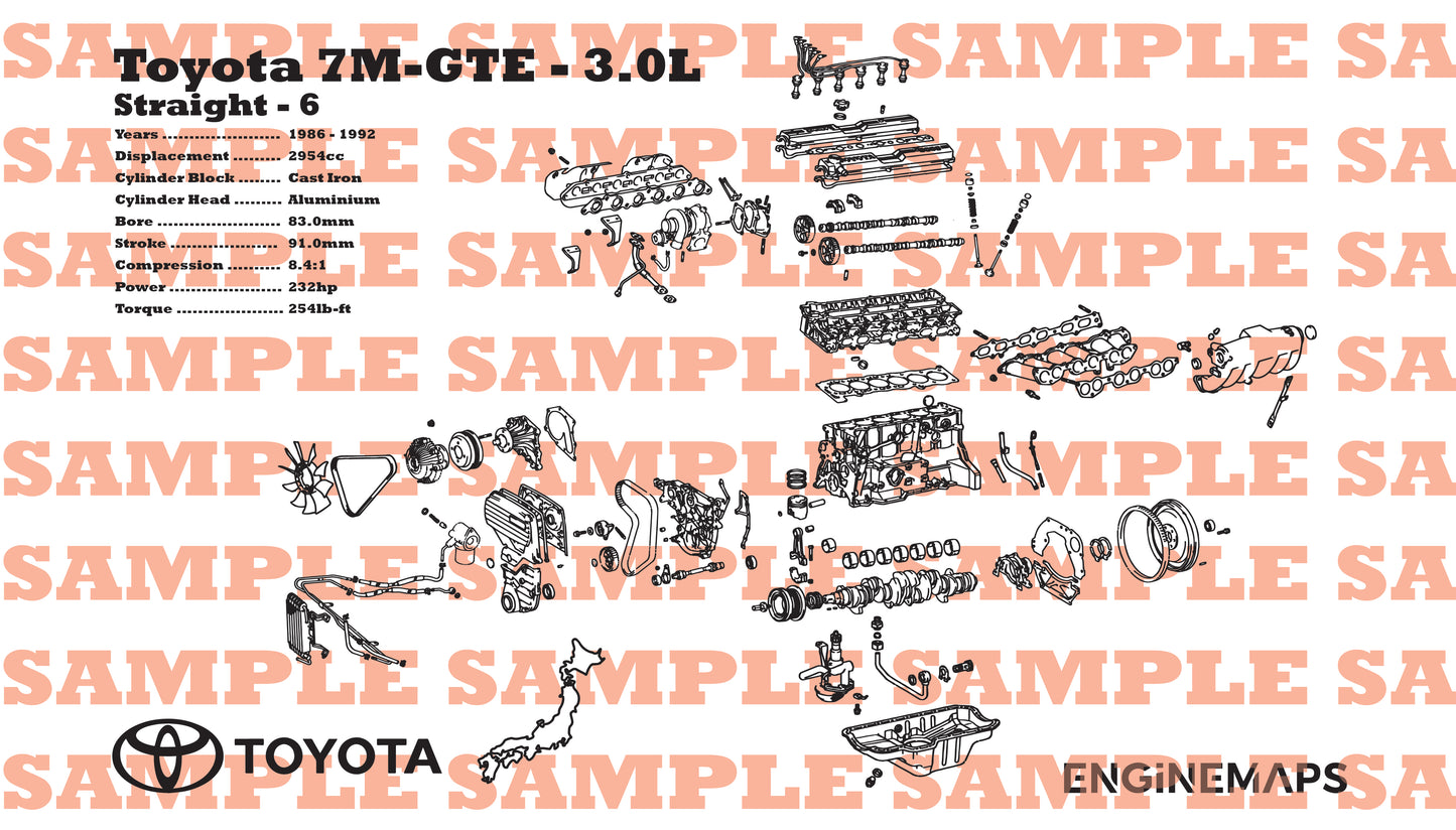 Toyota 7M-GTE 3.0L Exploded View Banner