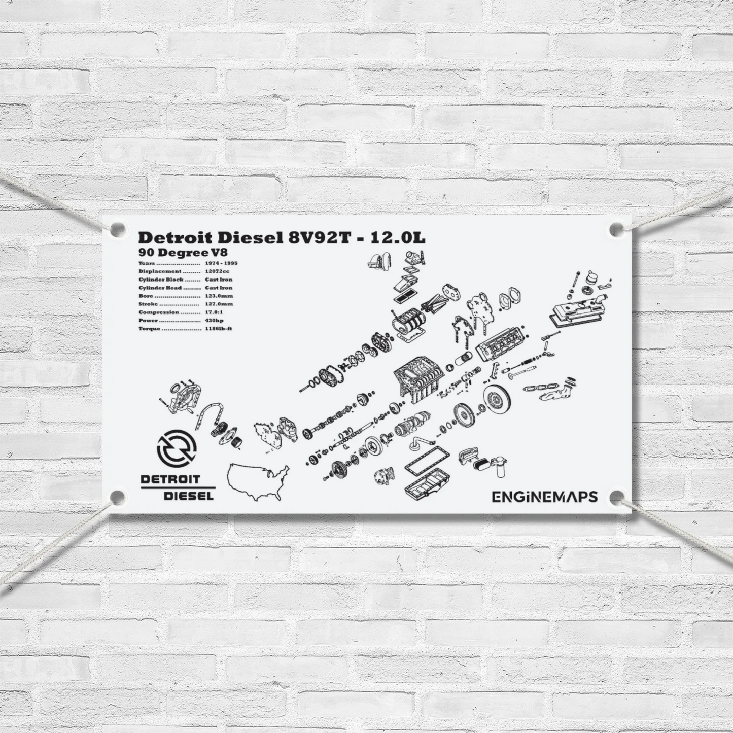 Detroit Diesel 8V92T 12.0L Exploded View Banner