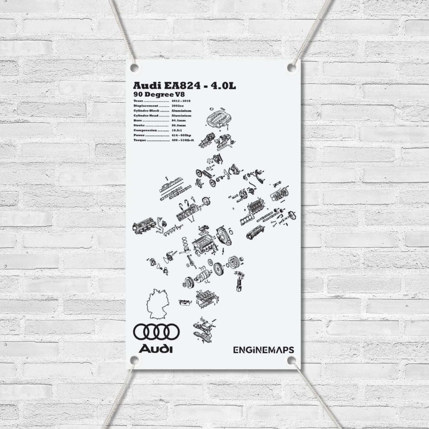 Audi EA824 4.0L Exploded View Banner