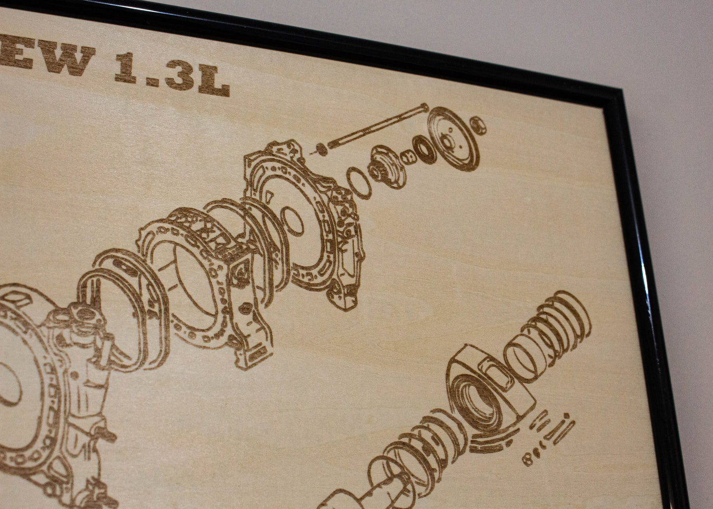 Mazda 13B-REW rotary engine Exploded View Poster