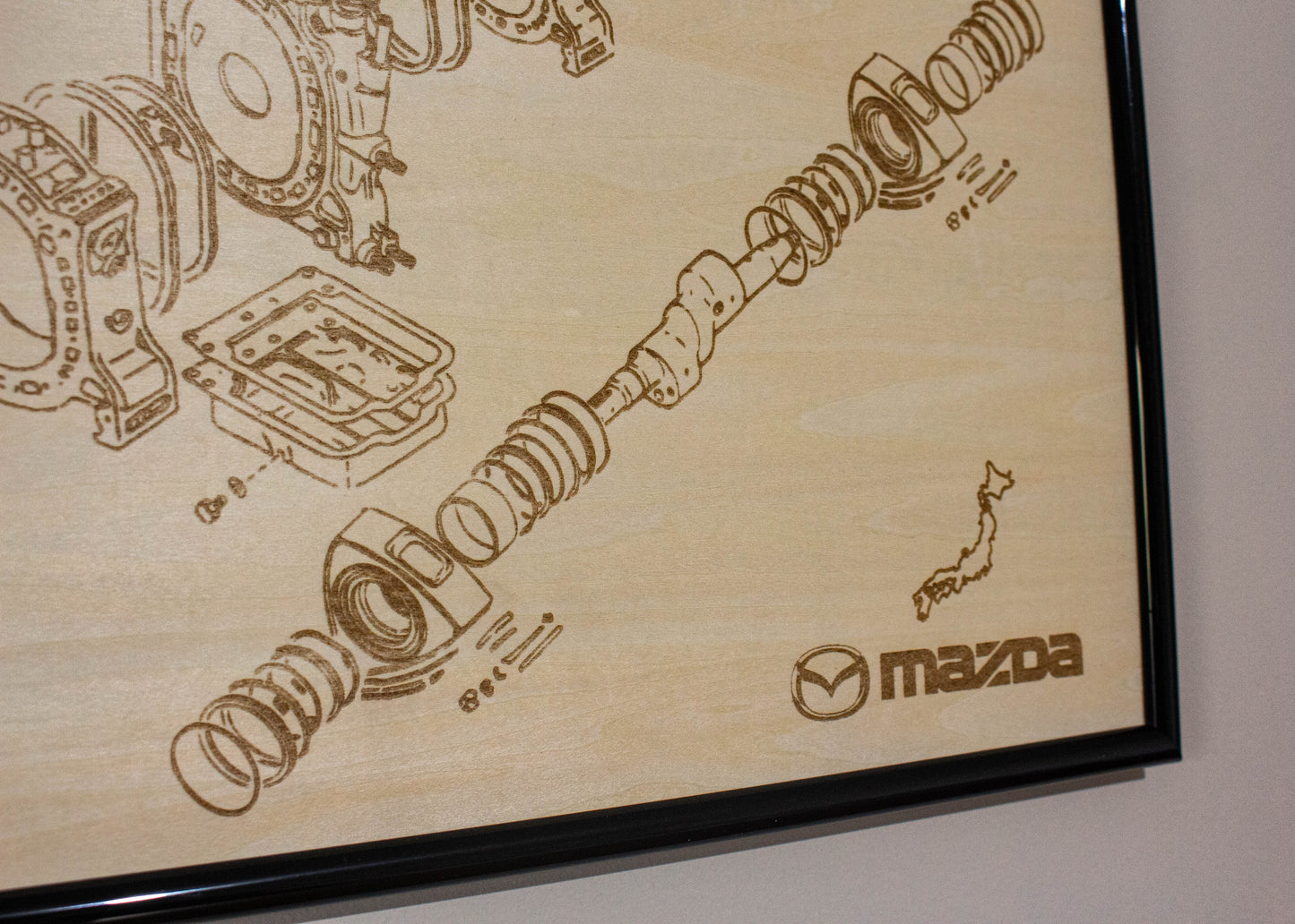 Mazda 13B-REW rotary engine Exploded View Poster