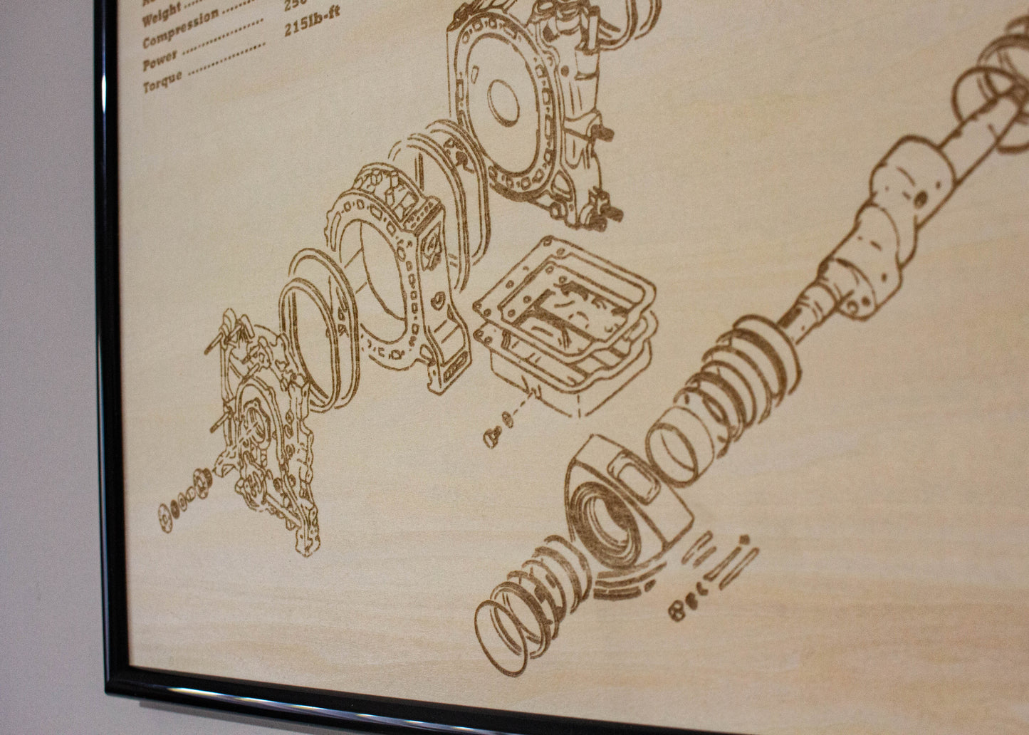 Mazda 13B-REW rotary engine Exploded View Poster