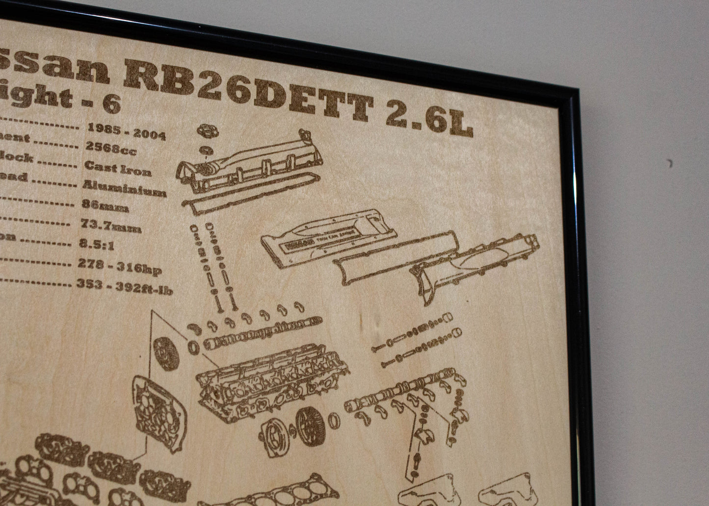 Nissan RB26DETT 2.6L exploded view poster