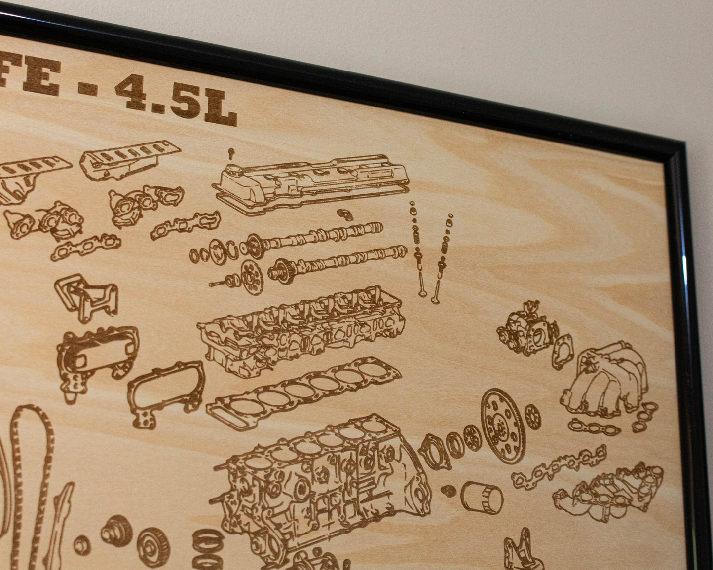 Toyota 1FZ-FE 4.5L exploded view poster