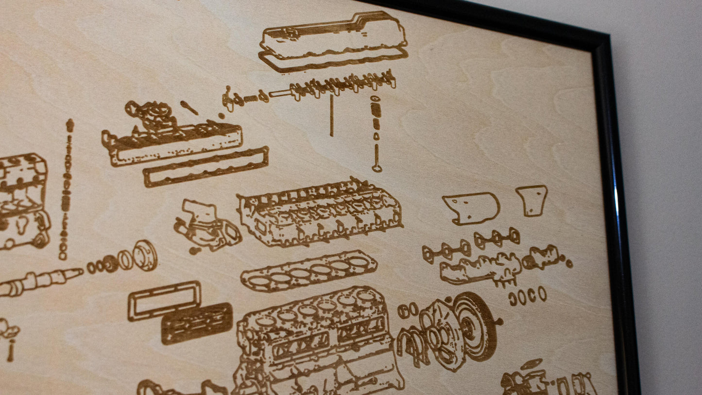 Toyota 12H-T 4.0L exploded view poster