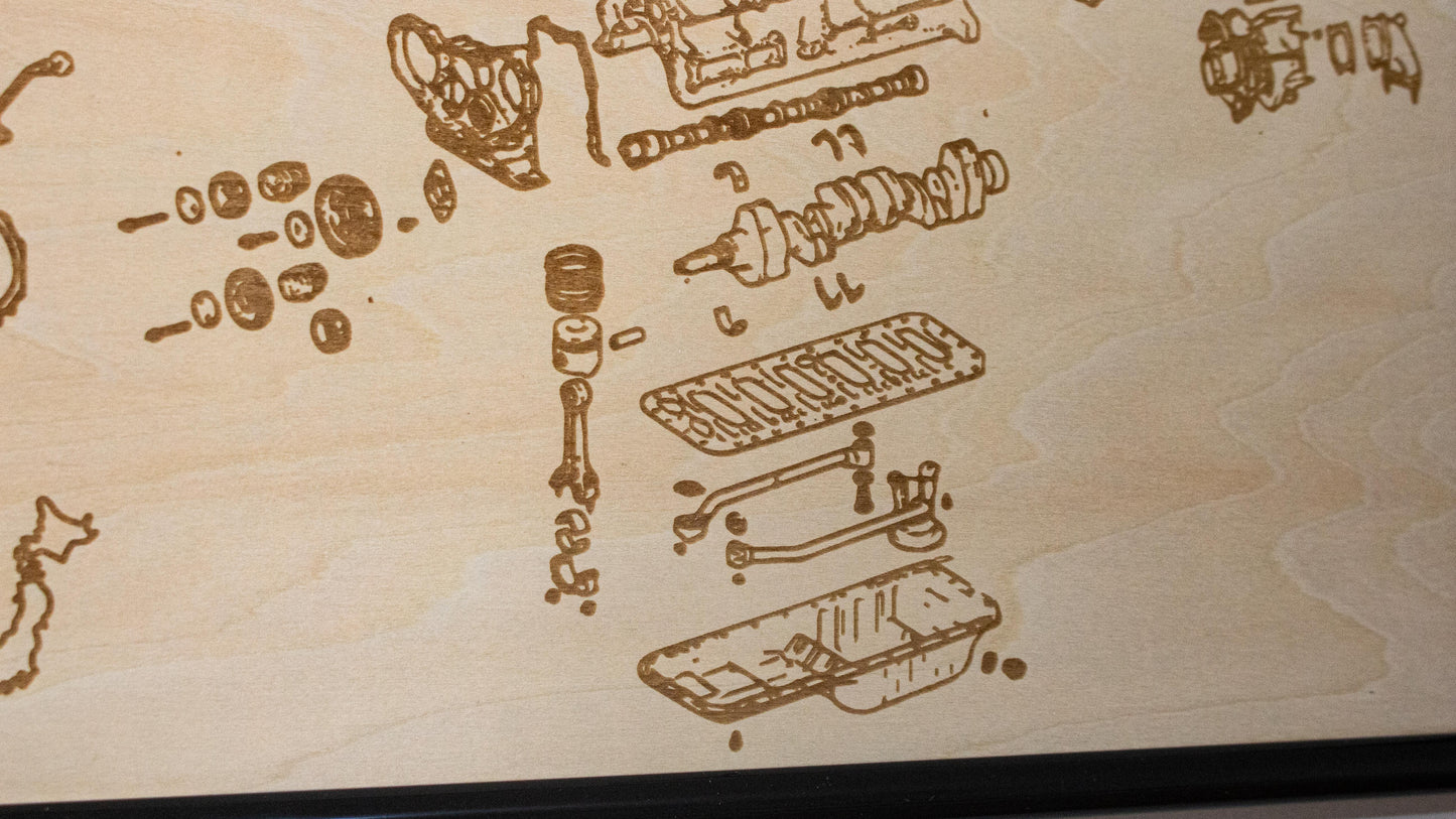 Toyota 12H-T 4.0L exploded view poster