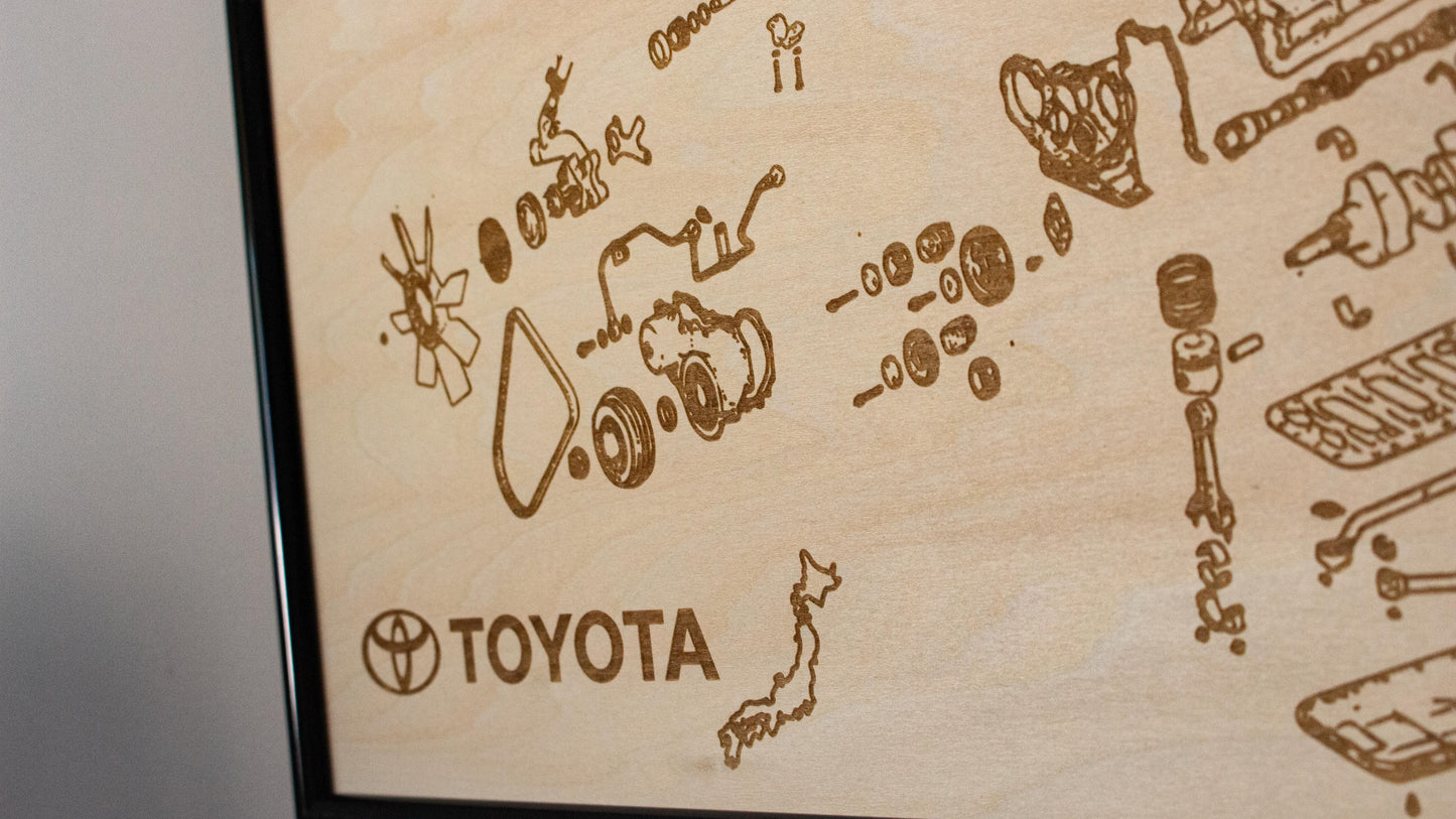 Toyota 12H-T 4.0L exploded view poster