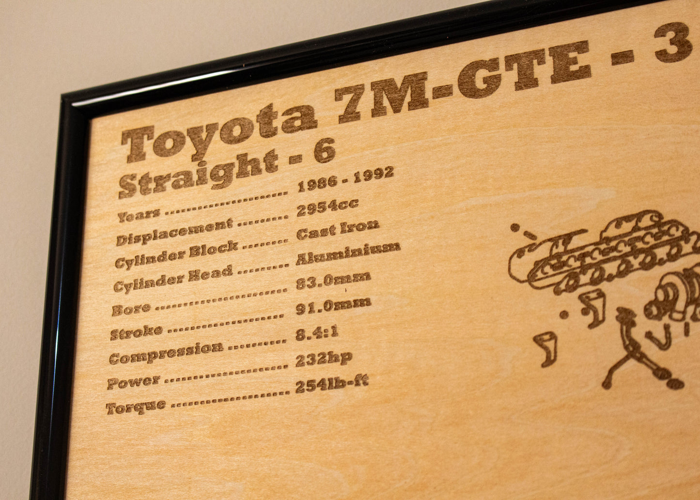 Toyota 7M-GTE 3.0L Exploded View Poster
