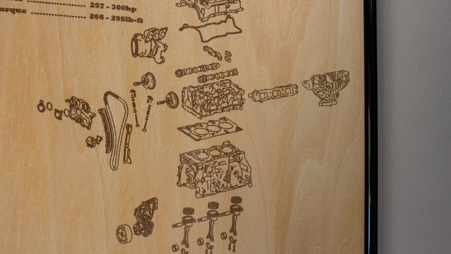 Toyota G16S-GTE 1.6L exploded view poster