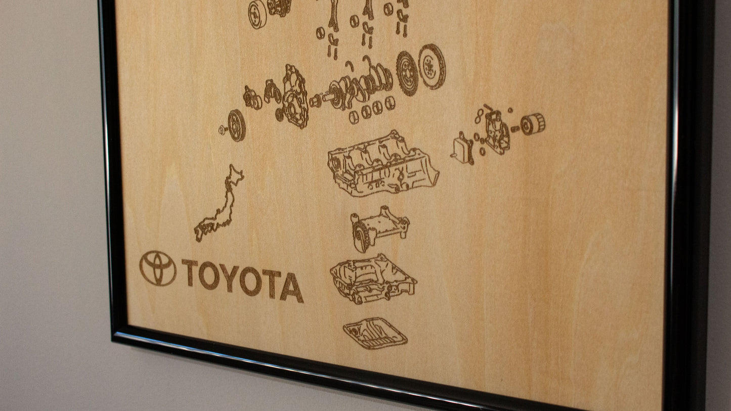 Toyota G16S-GTE 1.6L exploded view poster