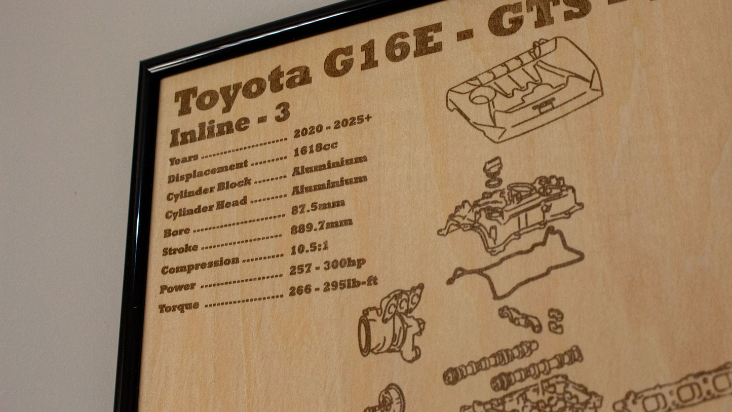 Toyota G16S-GTE 1.6L exploded view poster