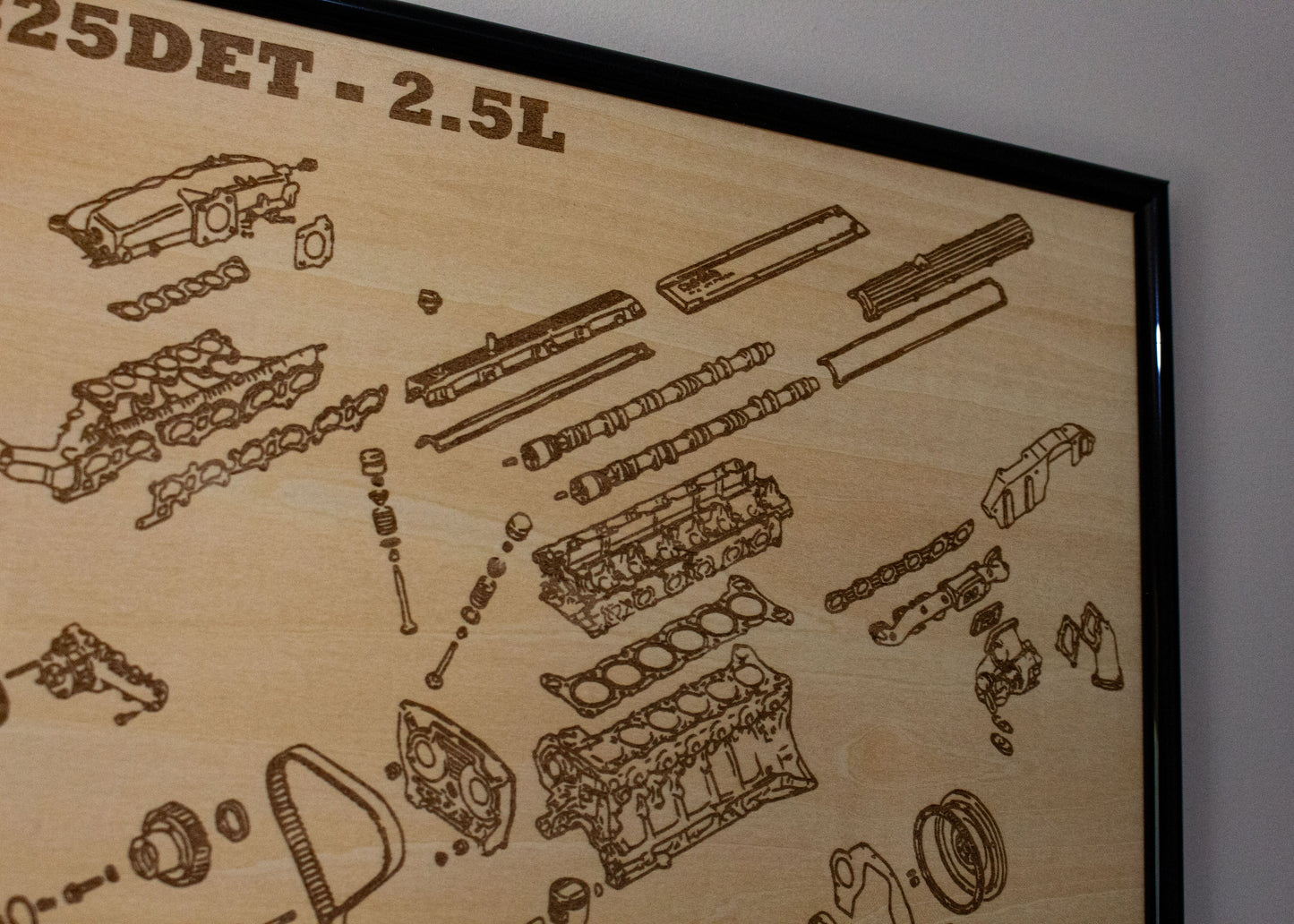 Nissan RB25DET 2.5L Engine Exploded View Poster