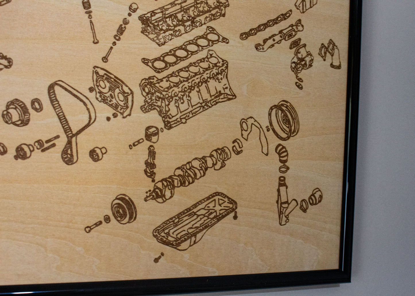 Nissan RB25DET 2.5L Engine Exploded View Poster