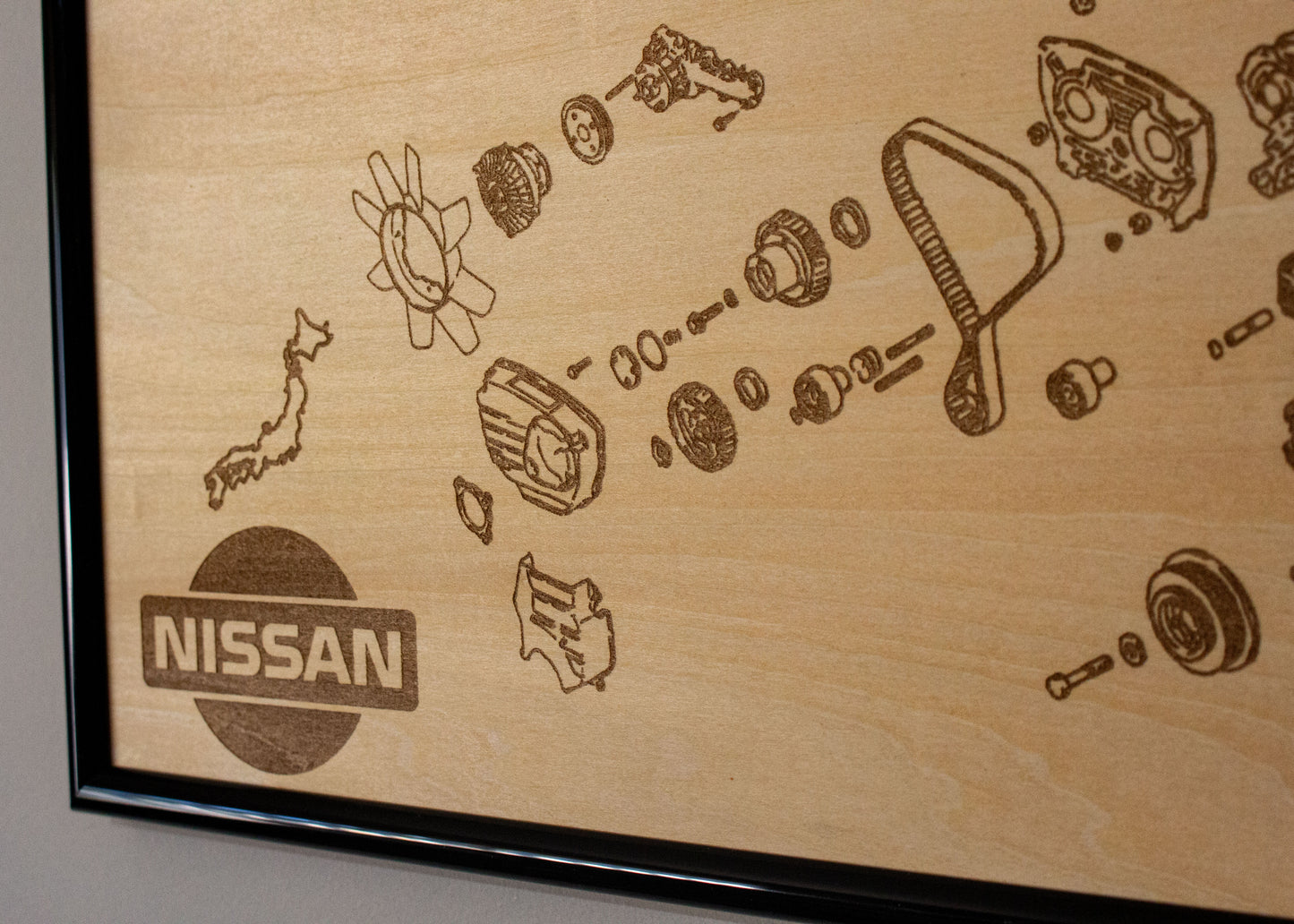 Nissan RB25DET 2.5L Engine Exploded View Poster