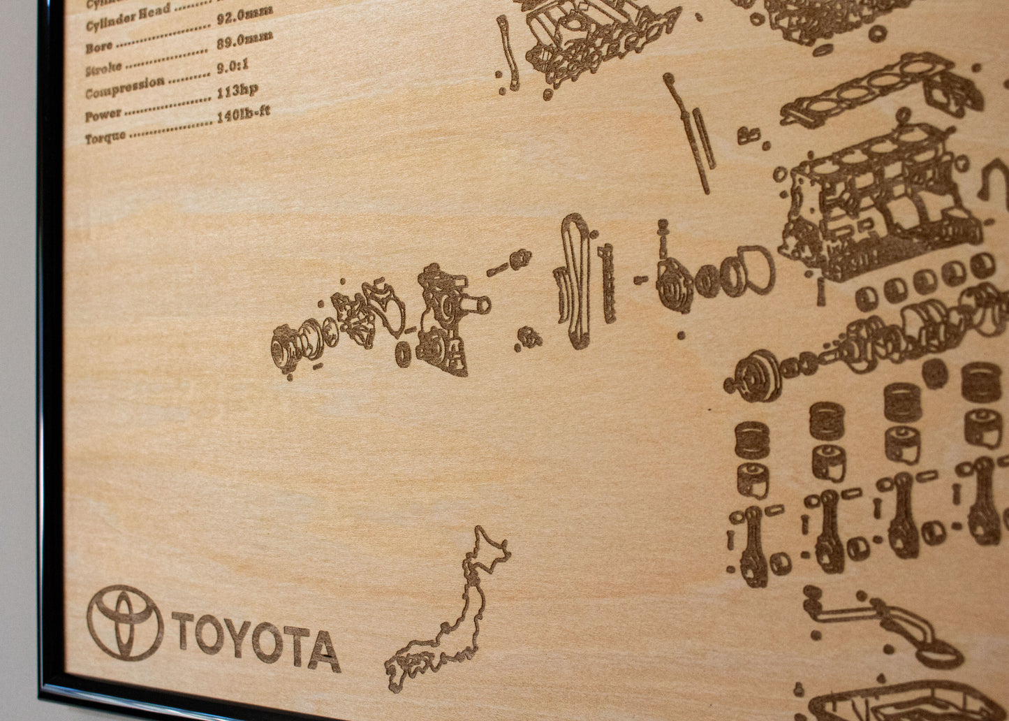 Toyota 22RE 2.4L Exploded View Poster