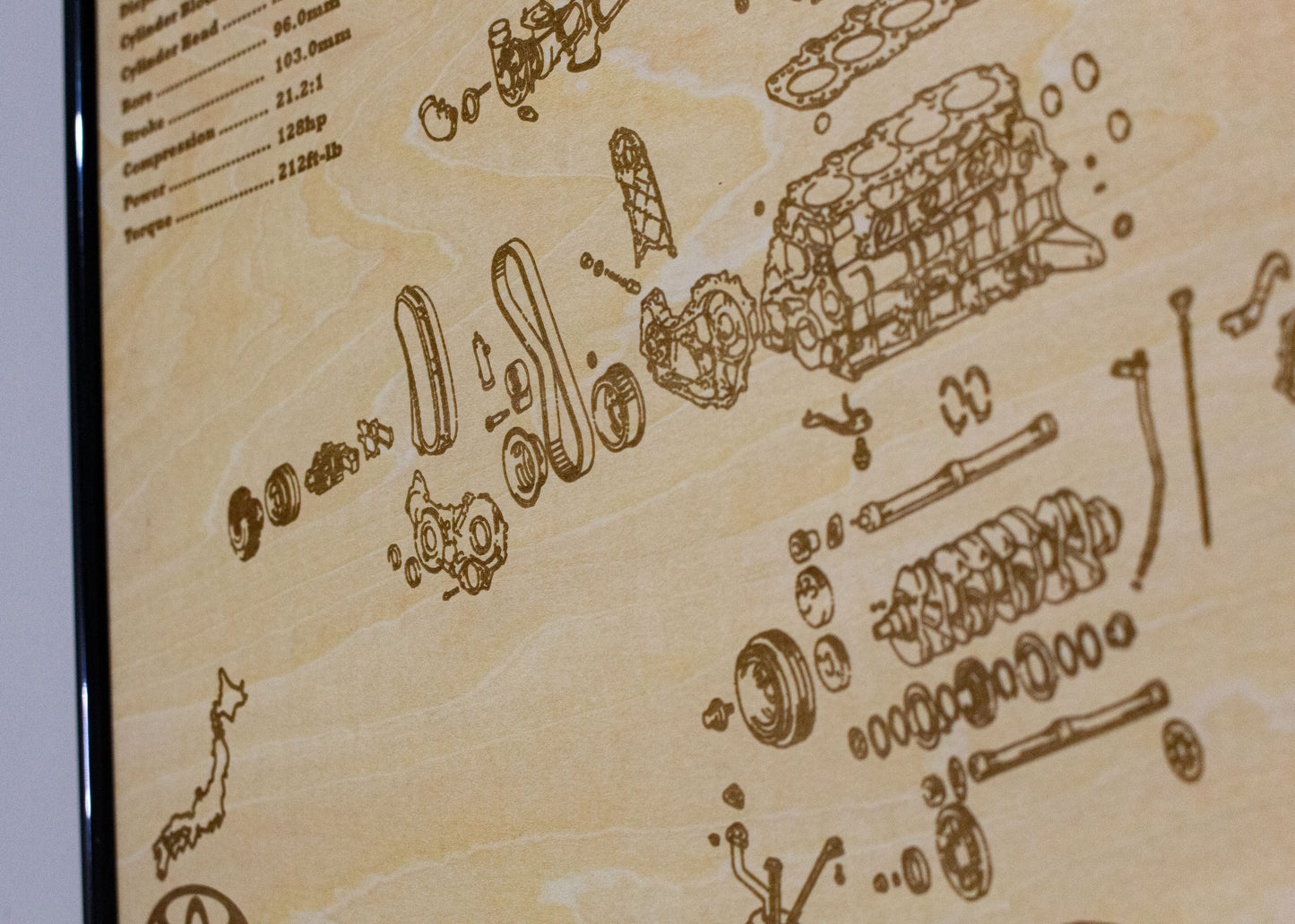 Toyota 1KZ-TE 3.0L Exploded View Poster