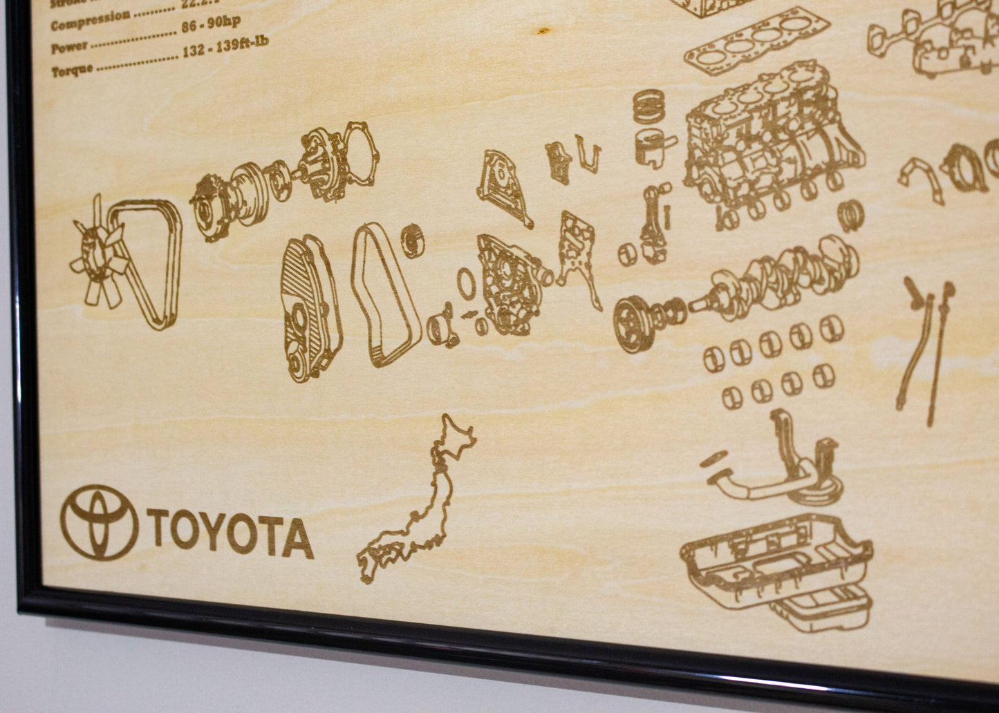 Toyota 3L 2.8L exploded view poster