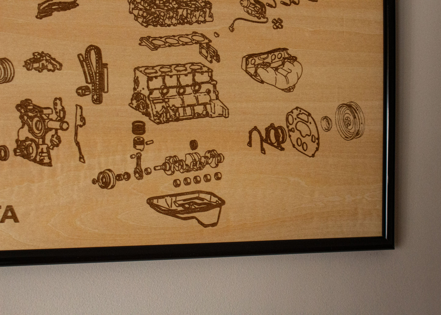Toyota 22R 2.4L exploded view poster
