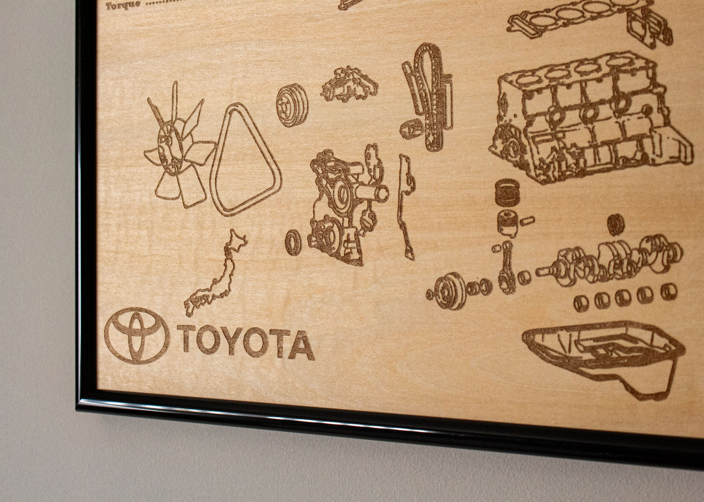 Toyota 22R 2.4L exploded view poster