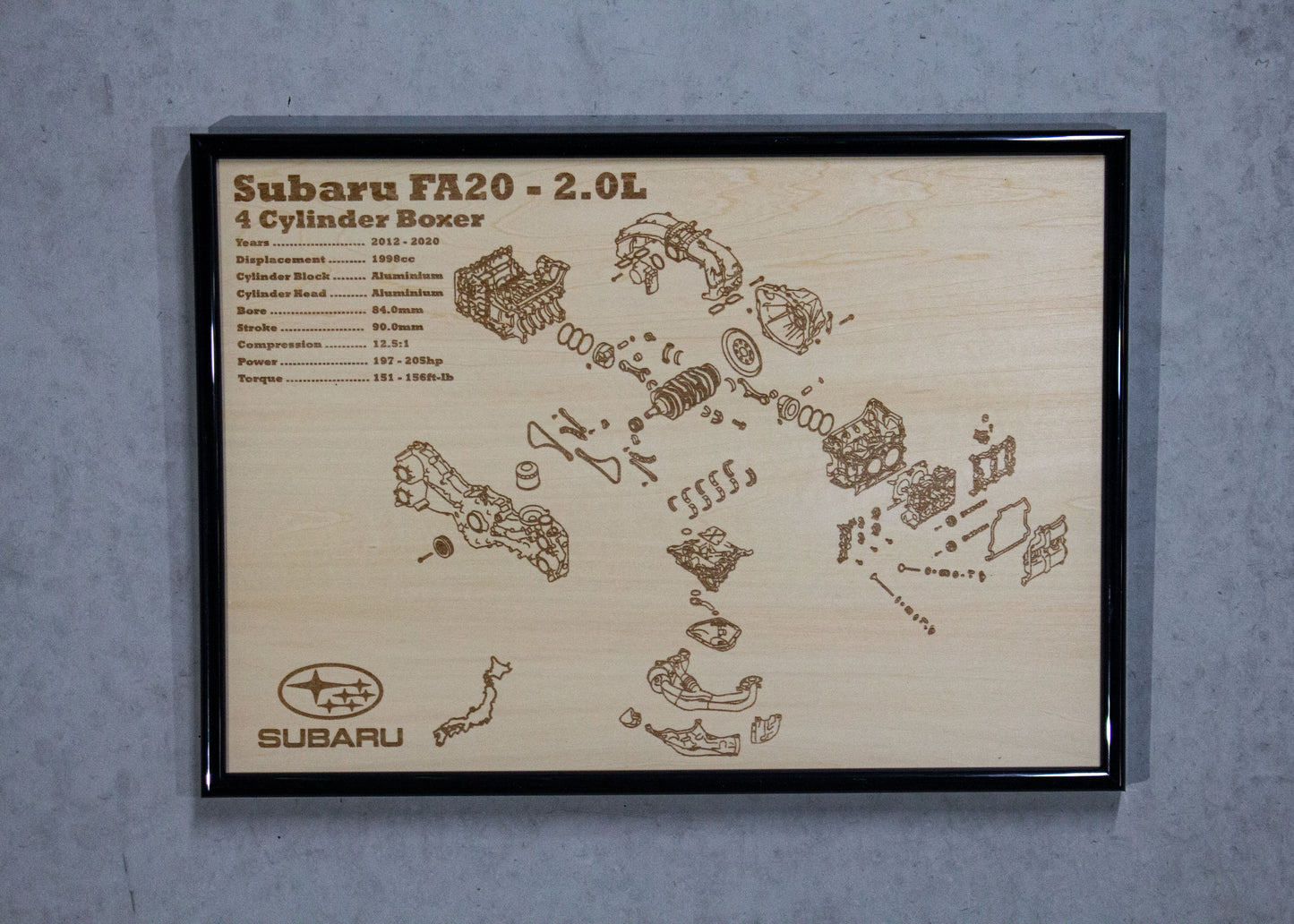 Subaru FA20 2.0L Exploded View Poster