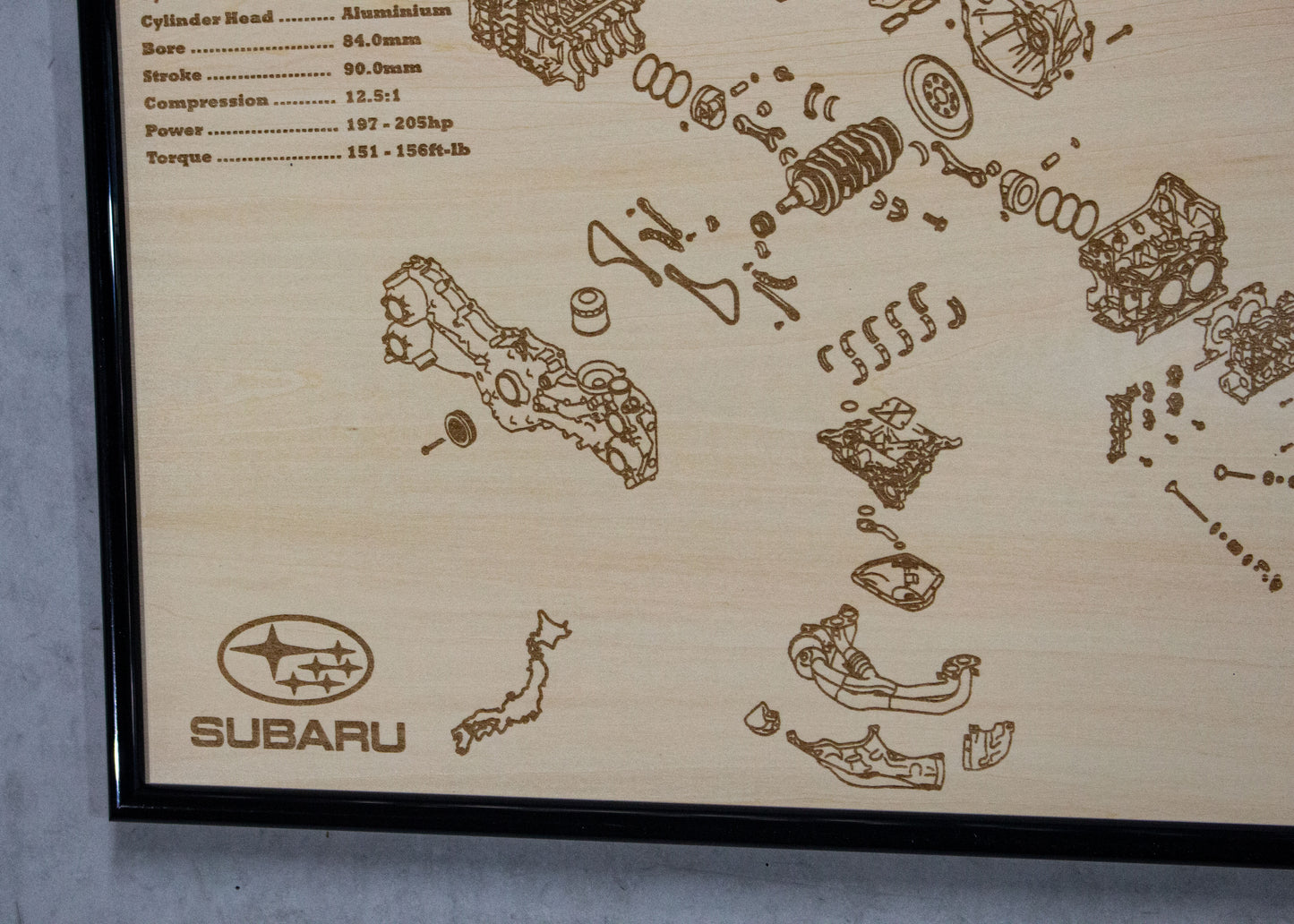 Subaru FA20 2.0L Exploded View Poster