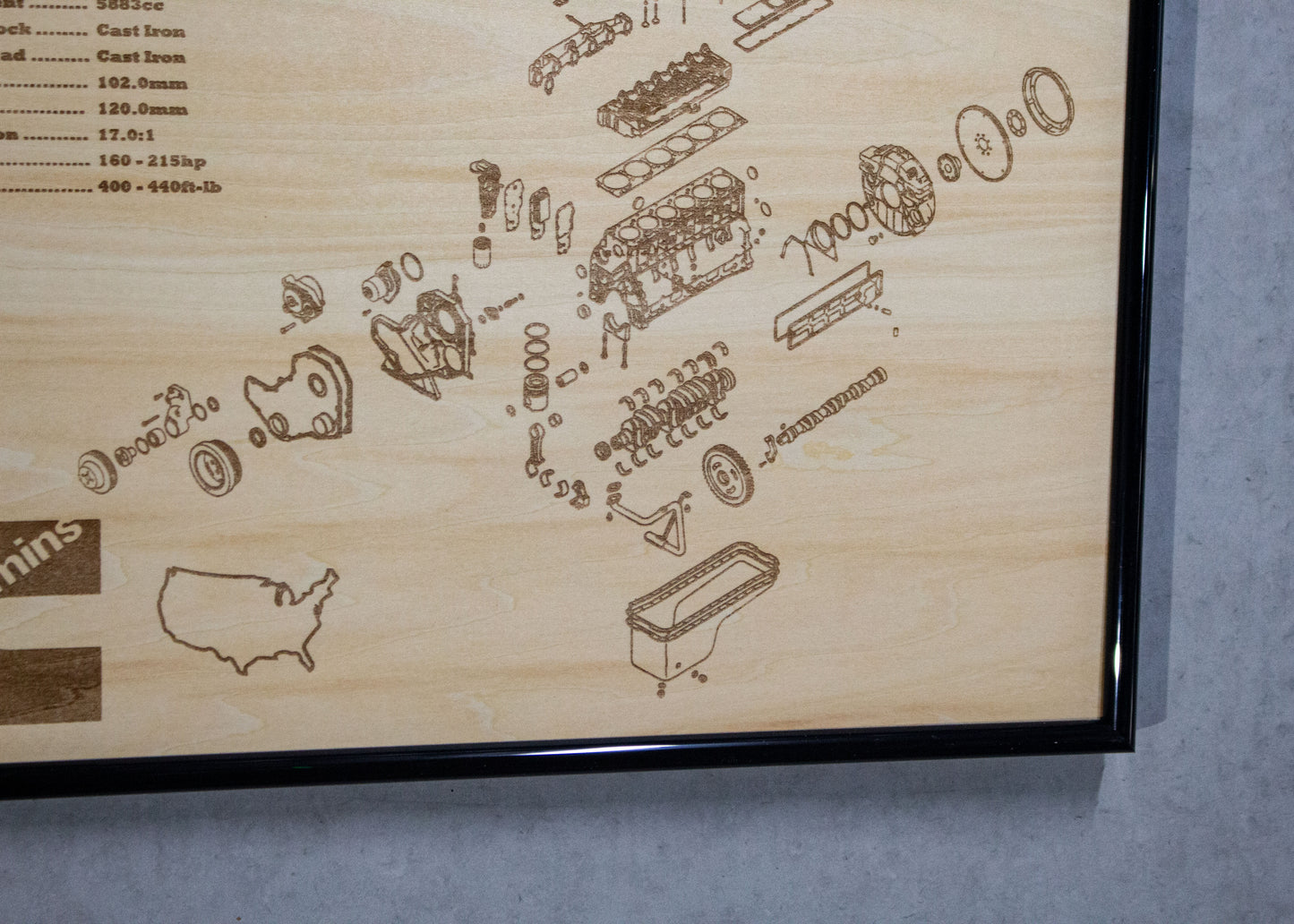 Cummins 6BT 5.9L Exploded View Poster