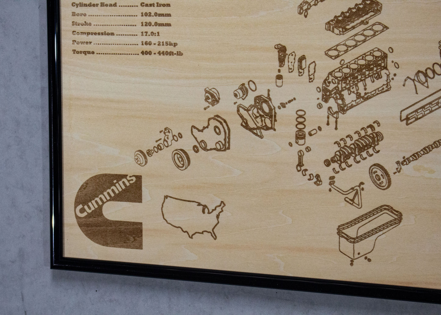 Cummins 6BT 5.9L Exploded View Poster