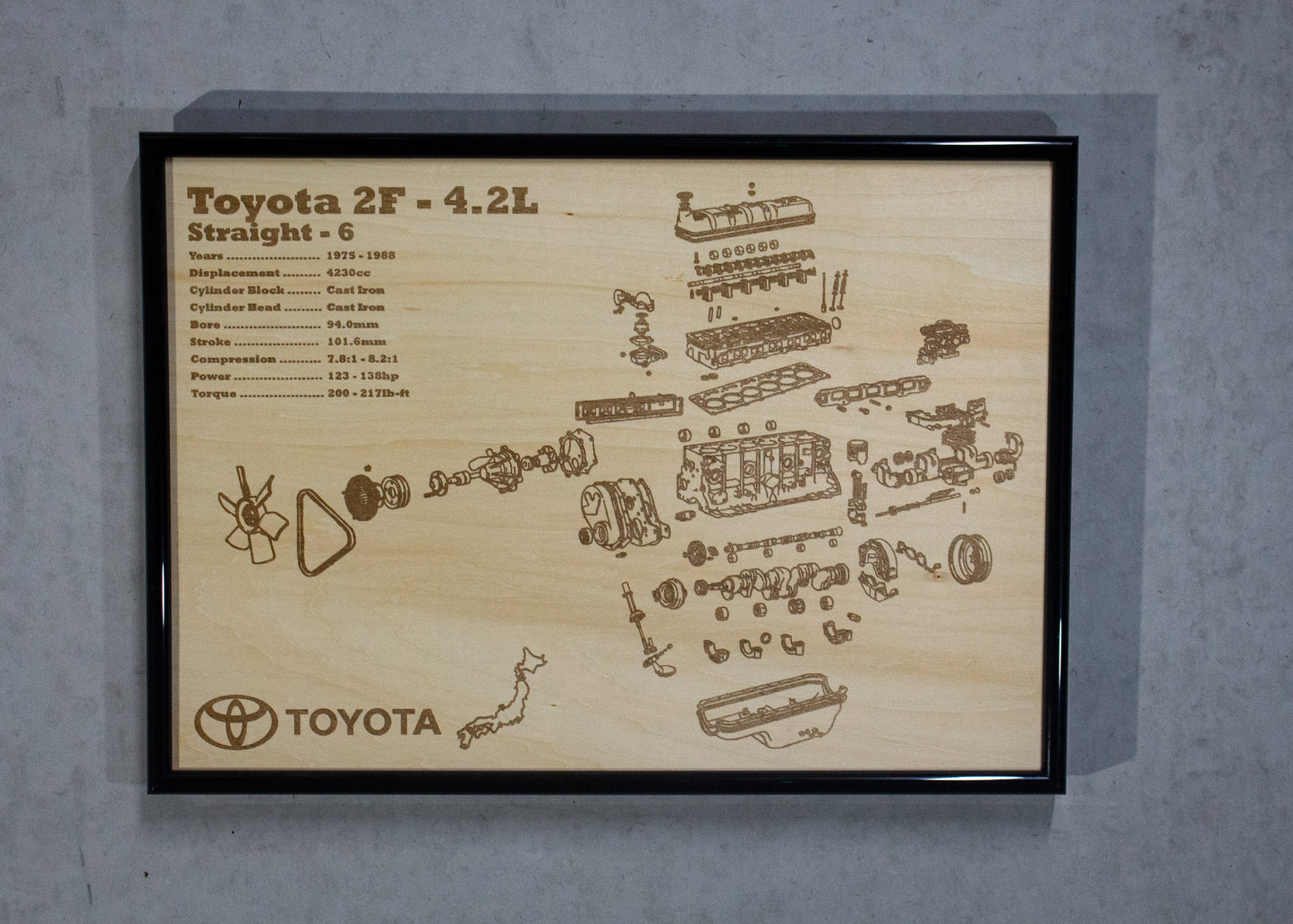 Toyota 2F 4.2L exploded view poster