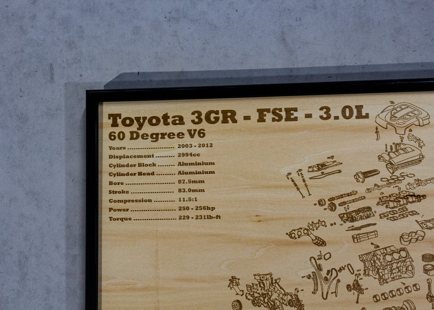 Toyota 3GR-FSE 3.0L Exploded View Poster