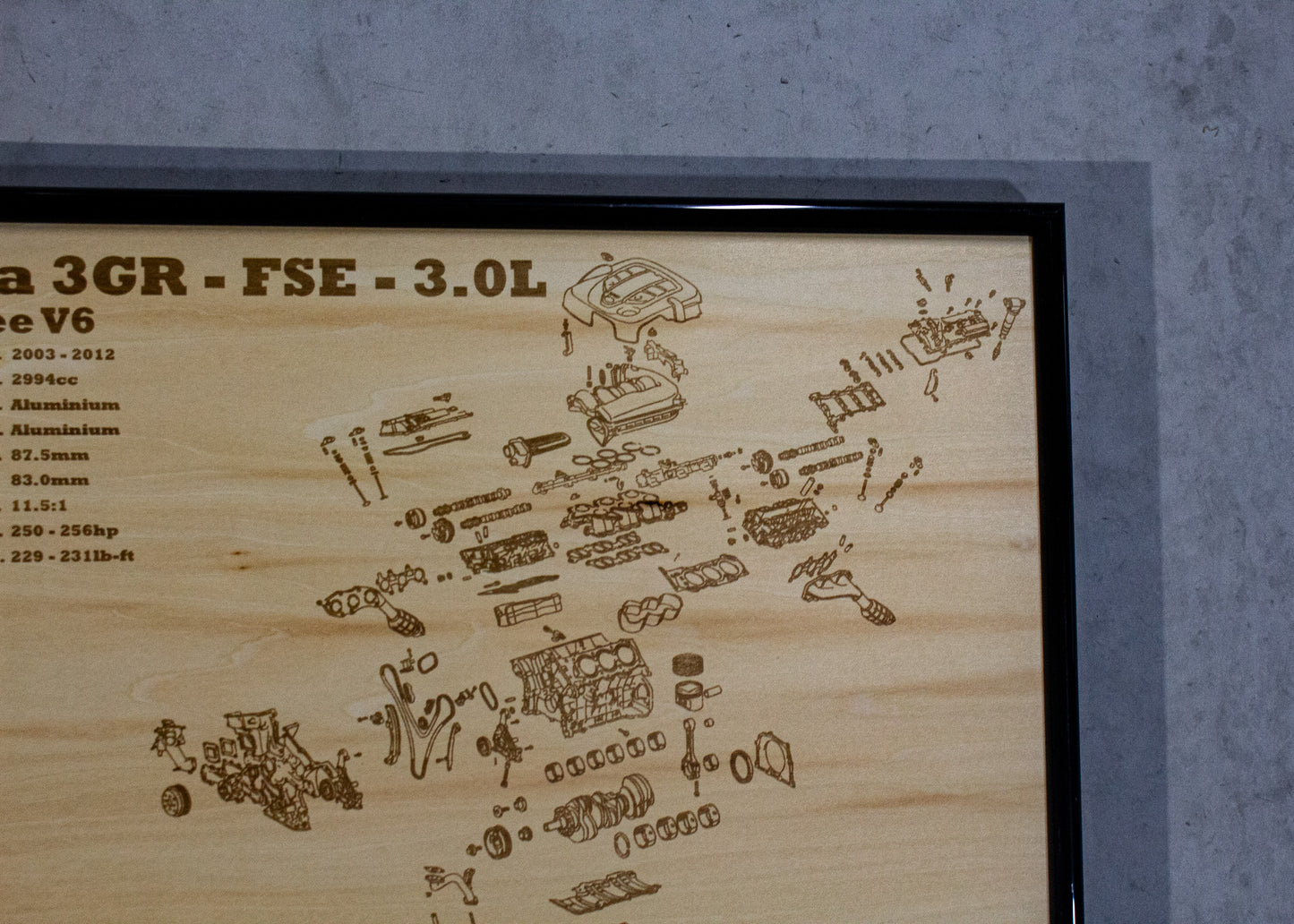 Toyota 3GR-FSE 3.0L Exploded View Poster