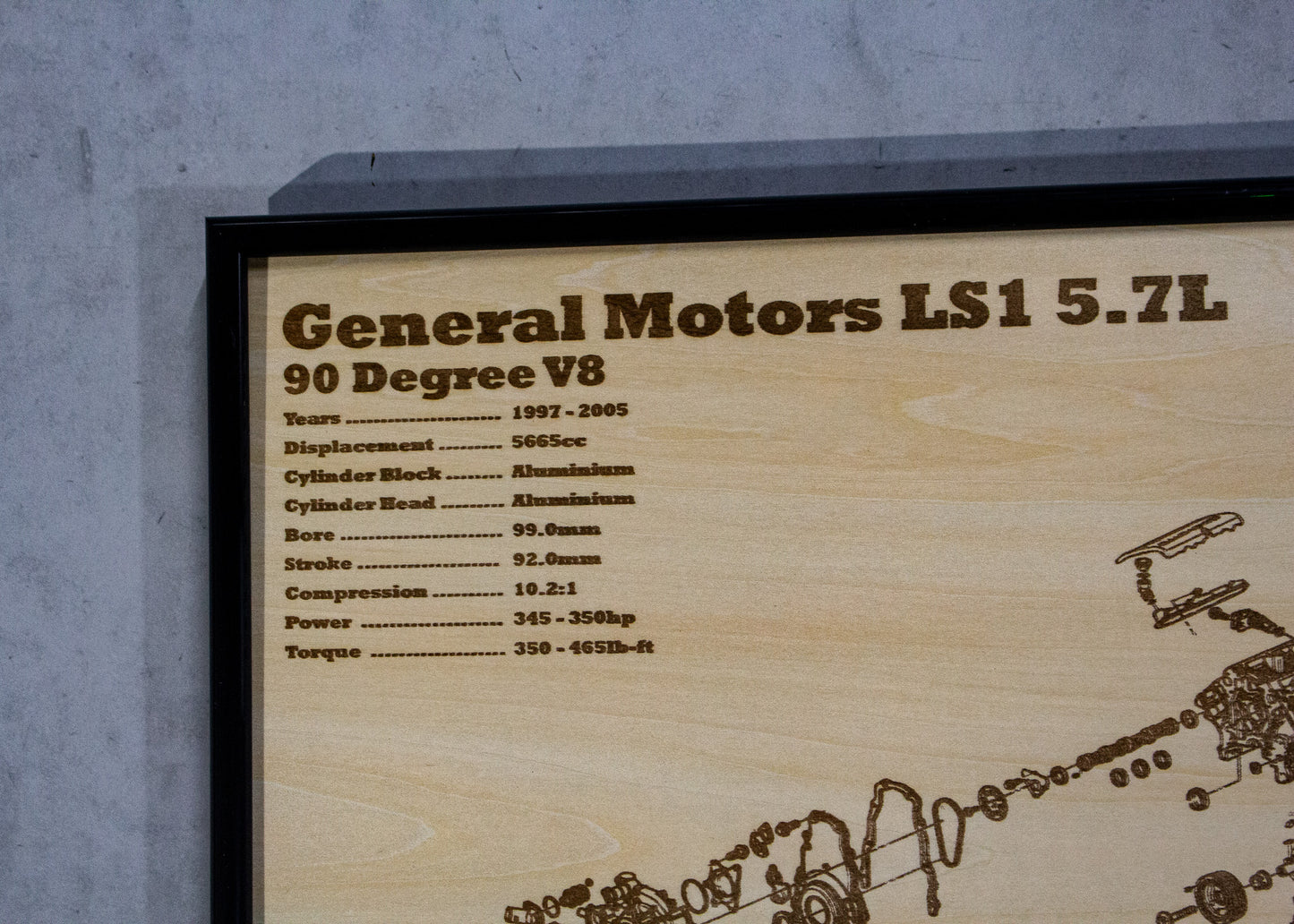 General Motors LS1 5.7L Exploded View Poster