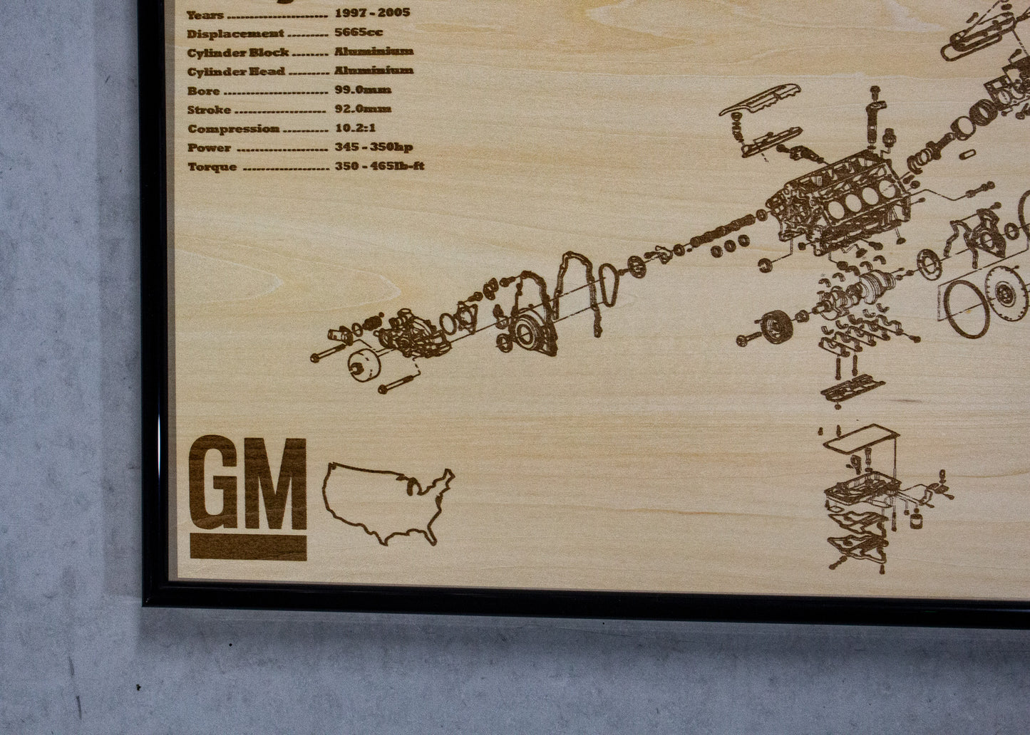 General Motors LS1 5.7L Exploded View Poster