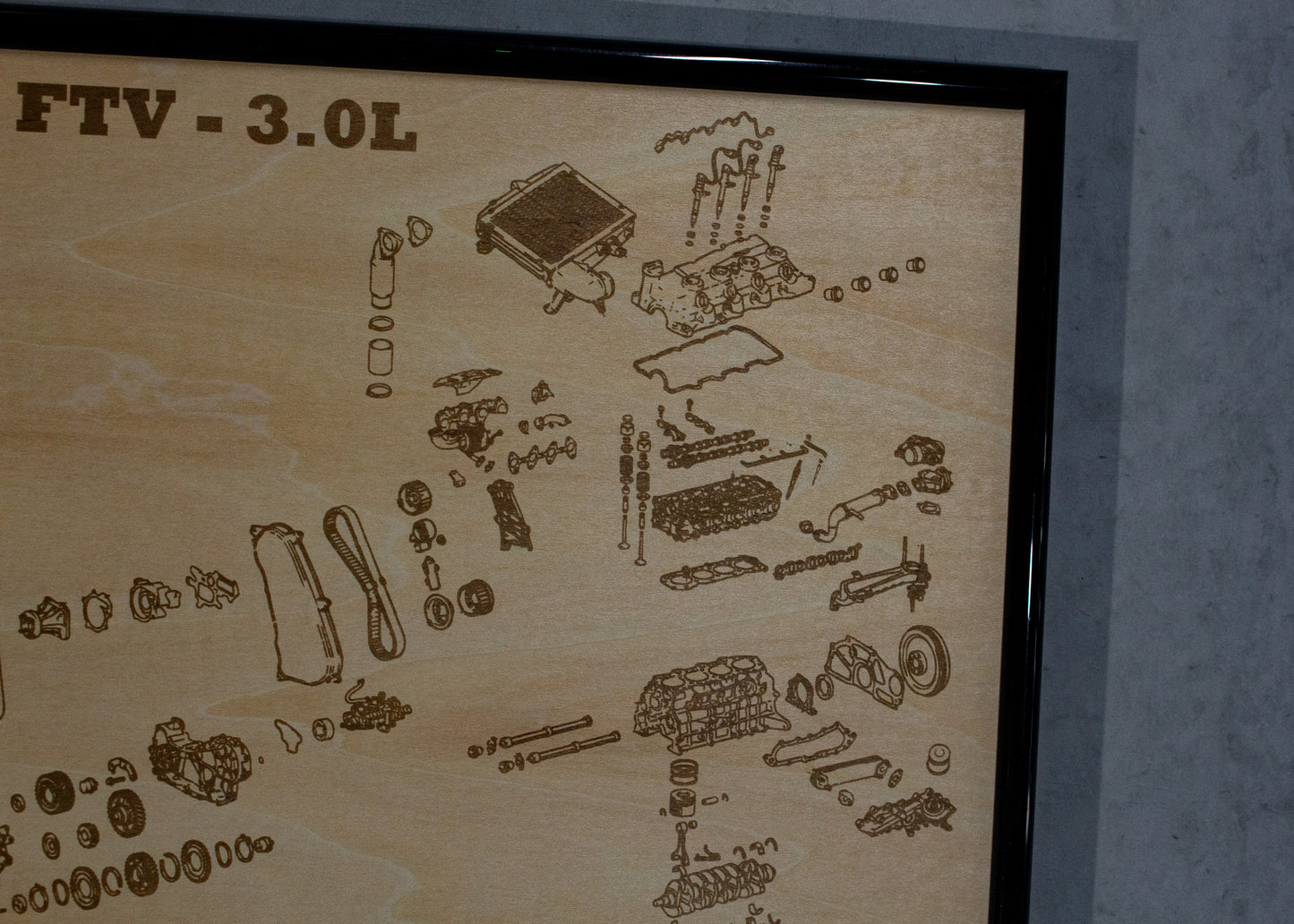 Toyota 1KD-FTV 3.0L exploded view poster