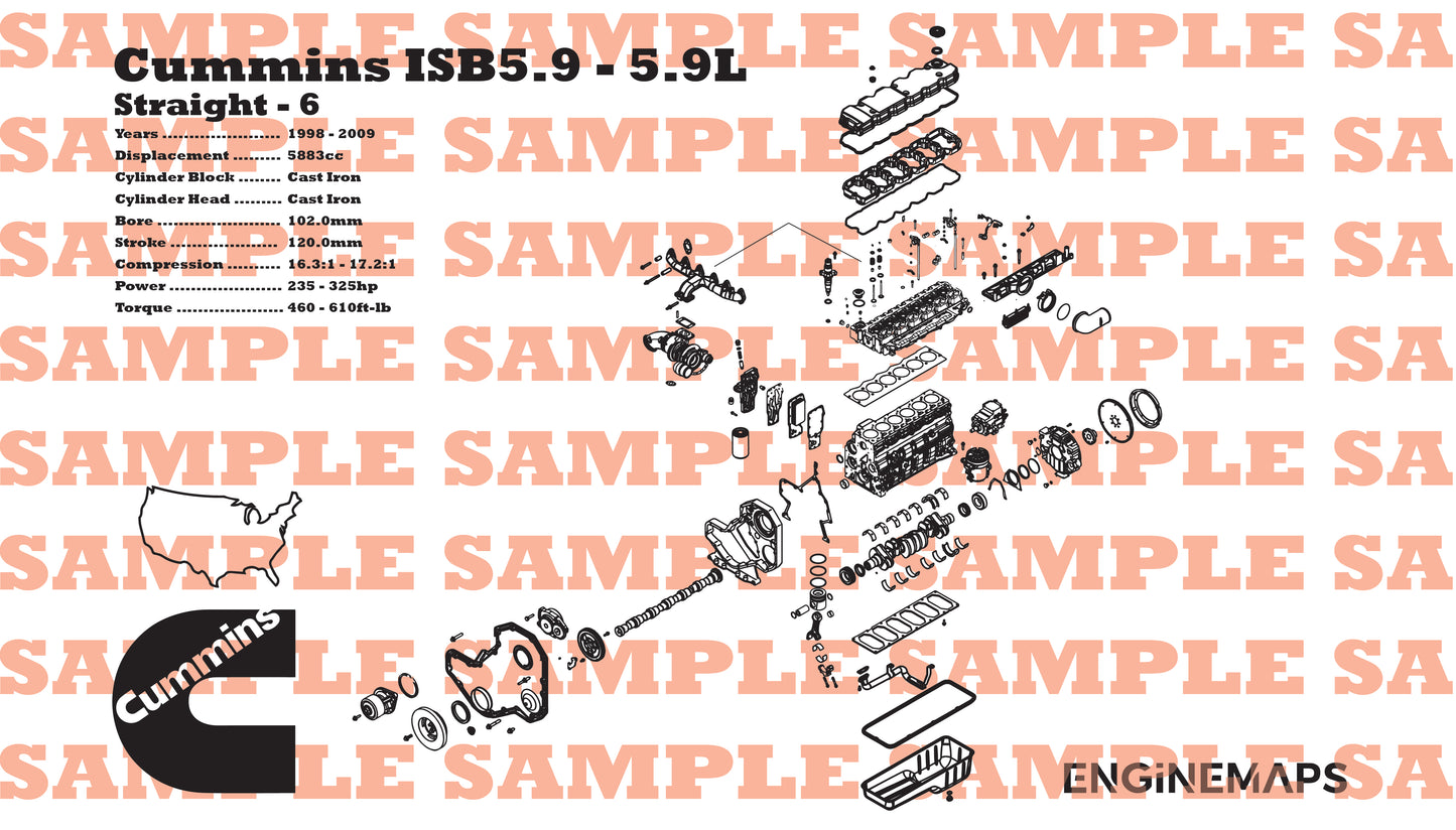 Cummins ISB5.9 5.9L Exploded View Banner