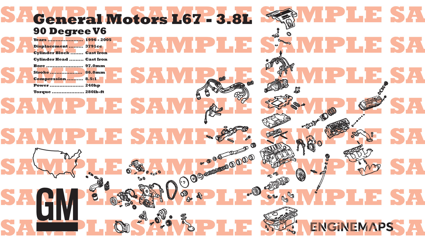 General Motors L67 Series II 3.8L Exploded View Banner