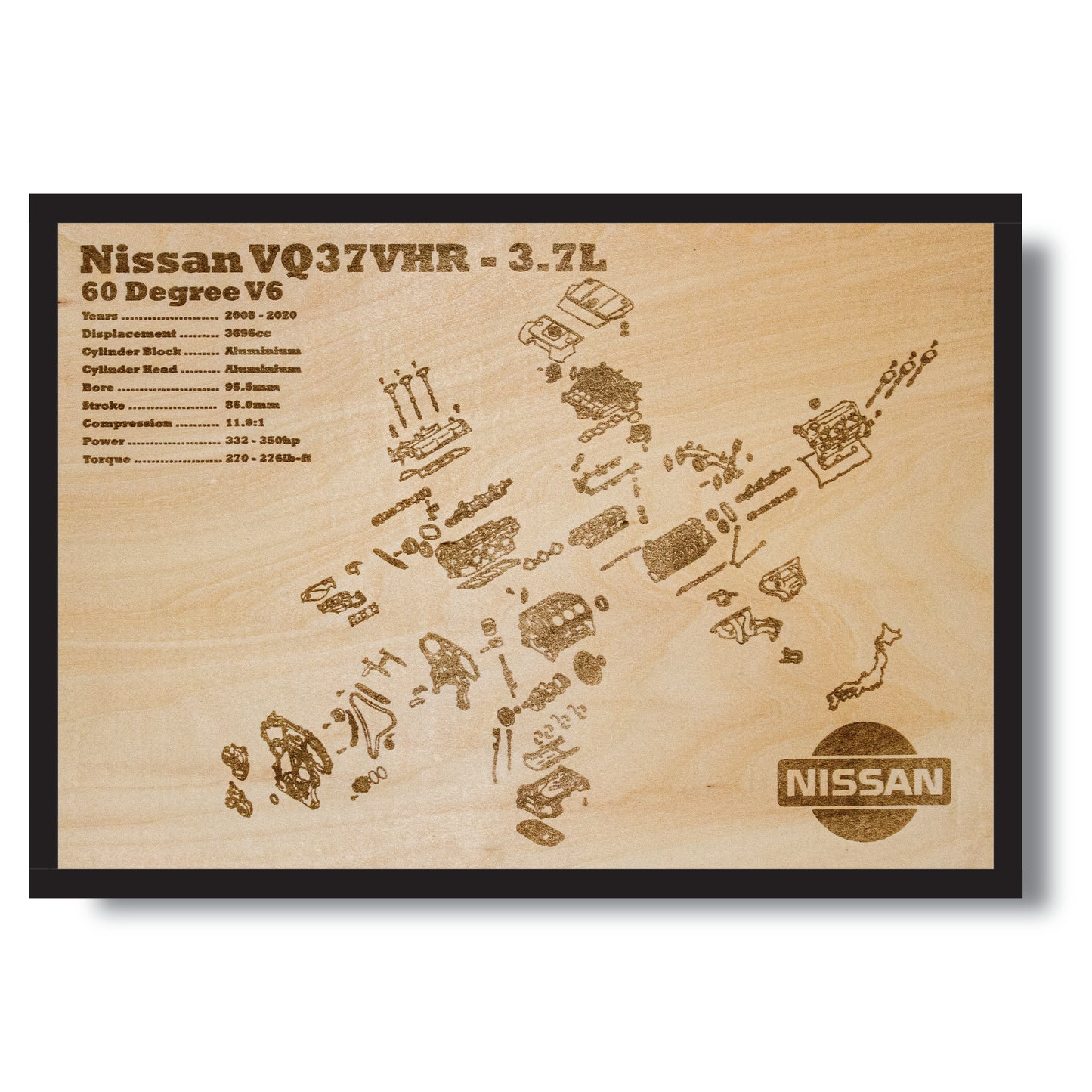 Nissan VQ37VHR 3.7L Engine Exploded View Poster
