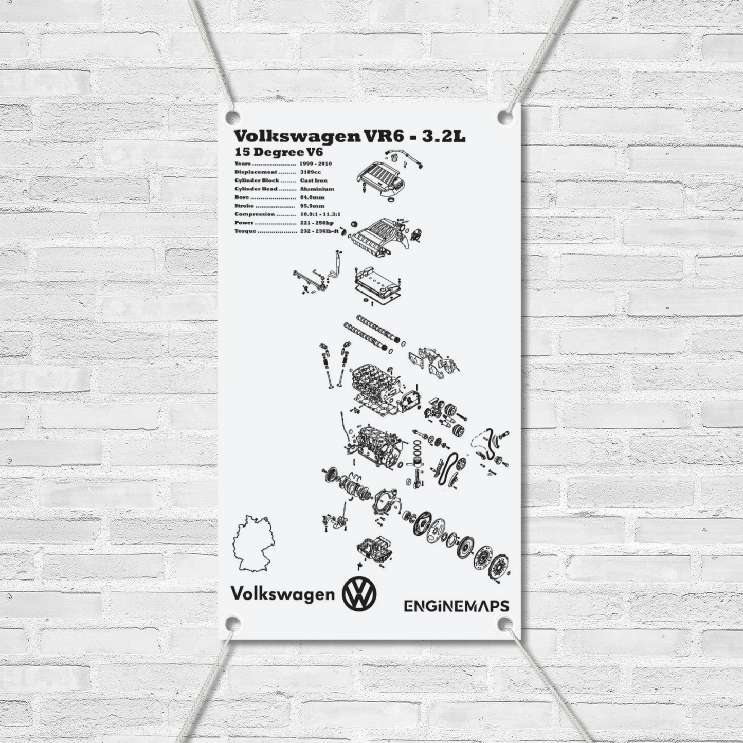 Volkswagen VR6 24 valve 3.2L Exploded View Banner