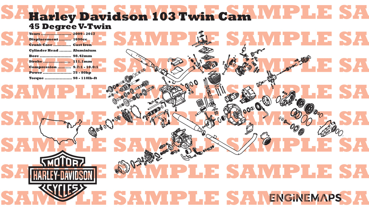 Harley Davidson 103 Twin Cam Exploded View Banner – EngineMaps