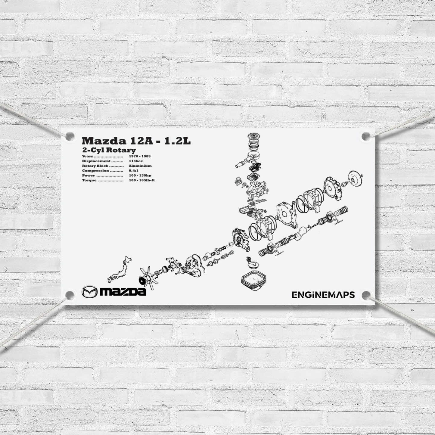 Mazda 12A 1.2L Exploded View Banner