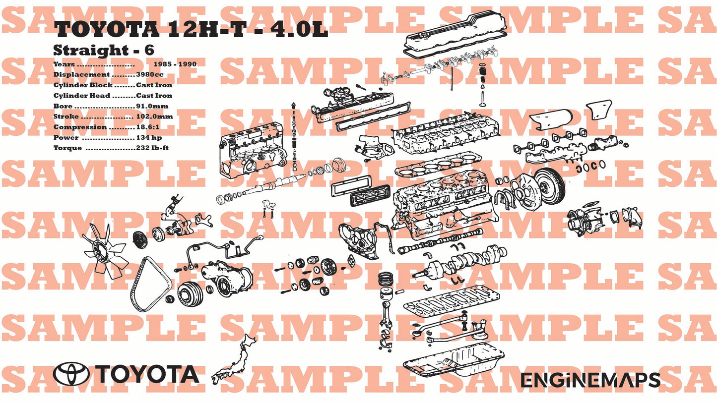 Toyota 12H-T 4.0L Exploded View Banner