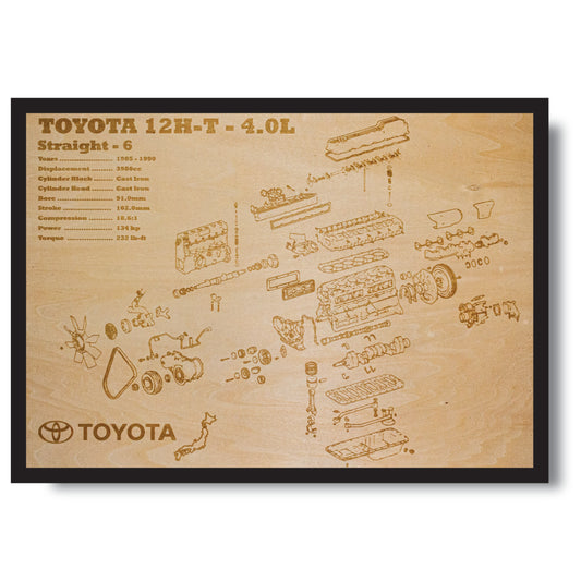 Toyota 12H-T 4.0L exploded view poster