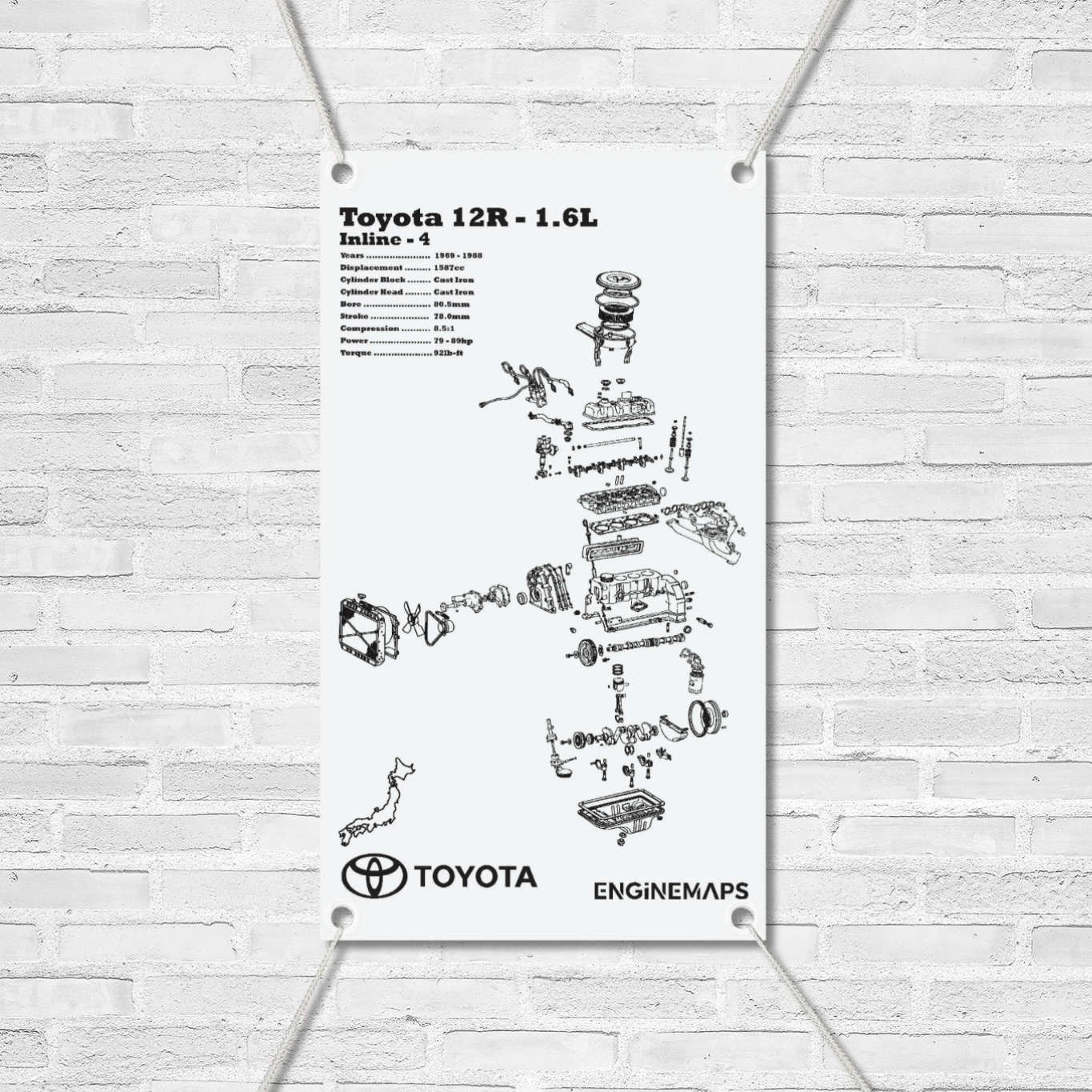 Toyota 12R 1.6L Exploded View Banner