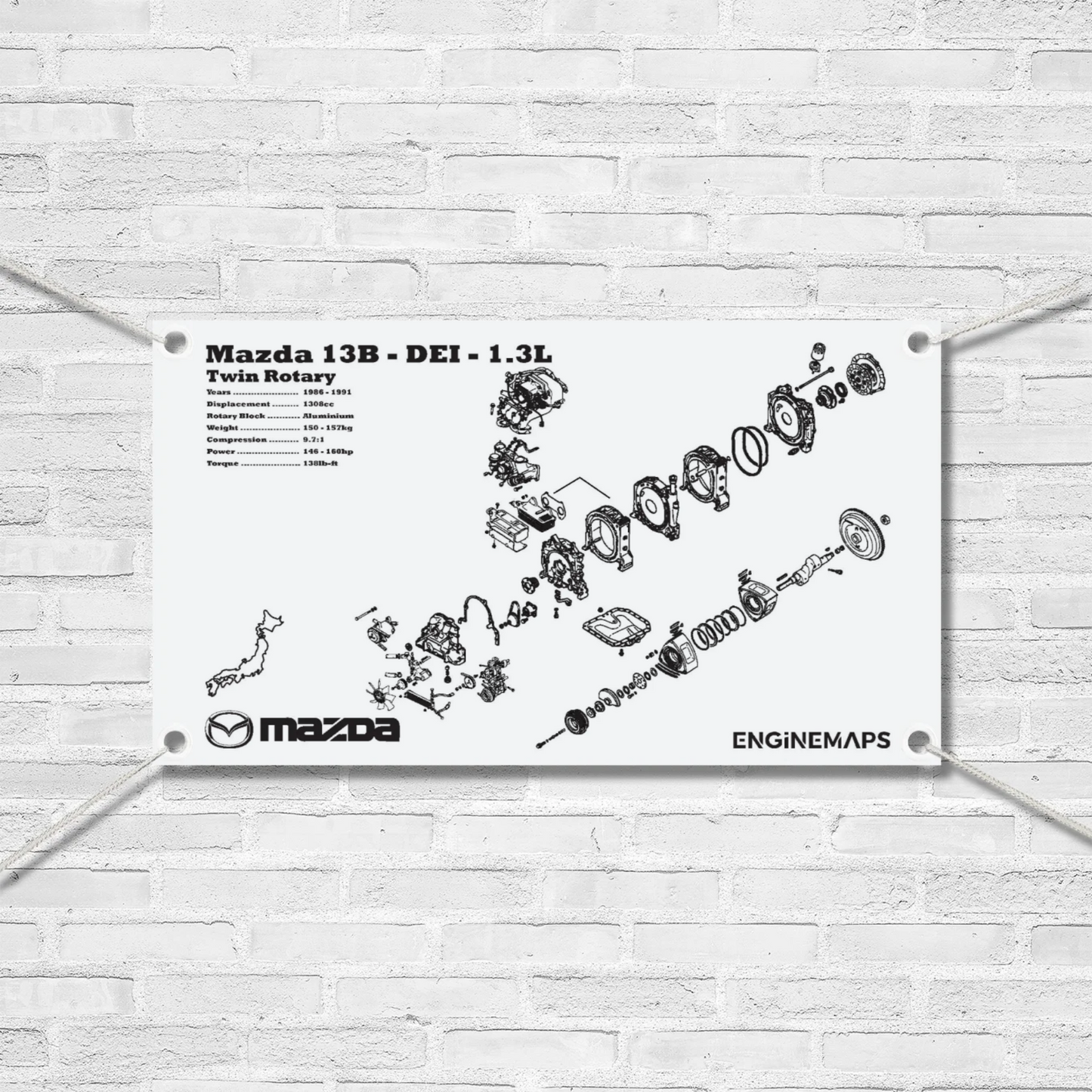 Mazda 13B-DEI 1.3L Exploded View Banner