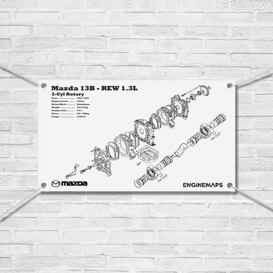 Mazda 13B-REW 1.3L Exploded View Banner