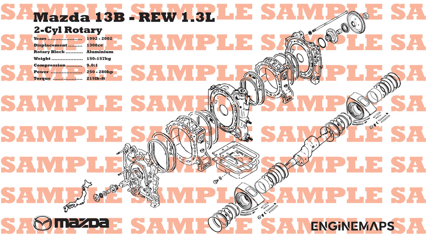 Mazda 13B-REW 1.3L Exploded View Banner